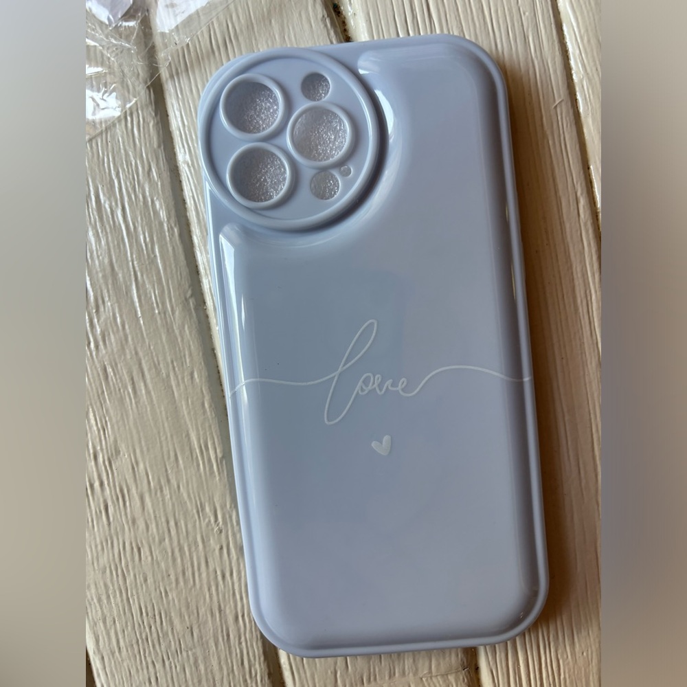 Cell phone case iPhone 13 Pro Max phone cover case very light bluish purple love